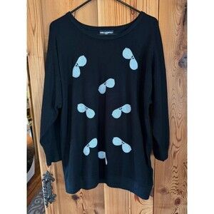 Karl Lagerfeld black sweater sequin sunglasses L women